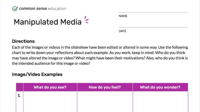 Manipulated Media Worksheet